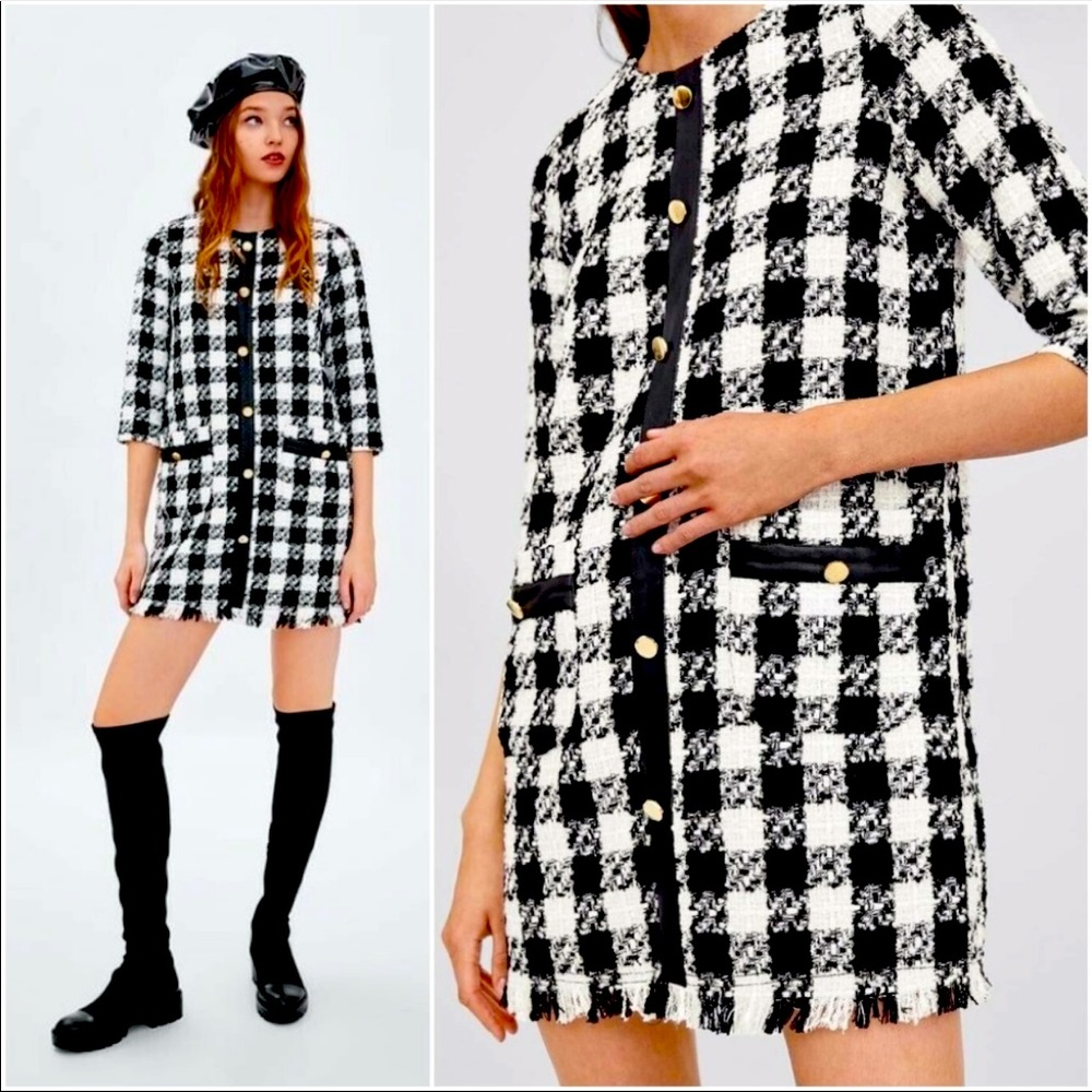 Zara Bloggers favorite Tweed Dress NWT